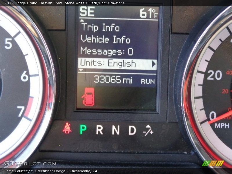 Stone White / Black/Light Graystone 2012 Dodge Grand Caravan Crew