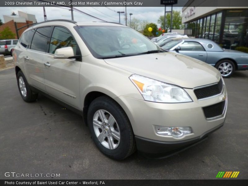 Gold Mist Metallic / Cashmere/Dark Gray 2009 Chevrolet Traverse LT AWD