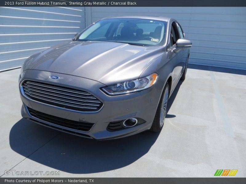 Sterling Gray Metallic / Charcoal Black 2013 Ford Fusion Hybrid Titanium