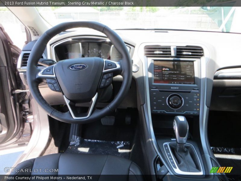 Sterling Gray Metallic / Charcoal Black 2013 Ford Fusion Hybrid Titanium