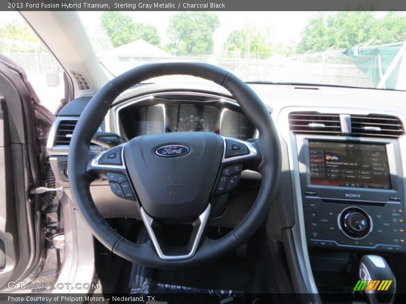 Sterling Gray Metallic / Charcoal Black 2013 Ford Fusion Hybrid Titanium