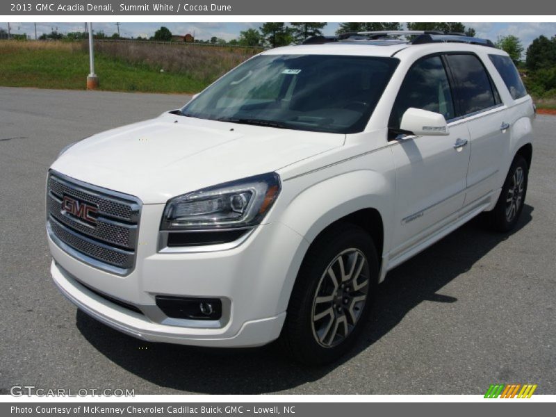 Summit White / Cocoa Dune 2013 GMC Acadia Denali