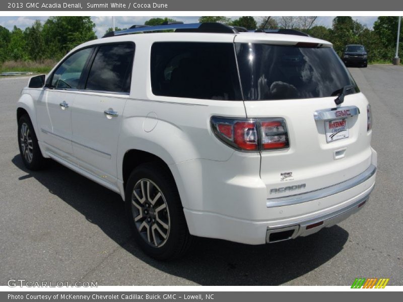 Summit White / Cocoa Dune 2013 GMC Acadia Denali