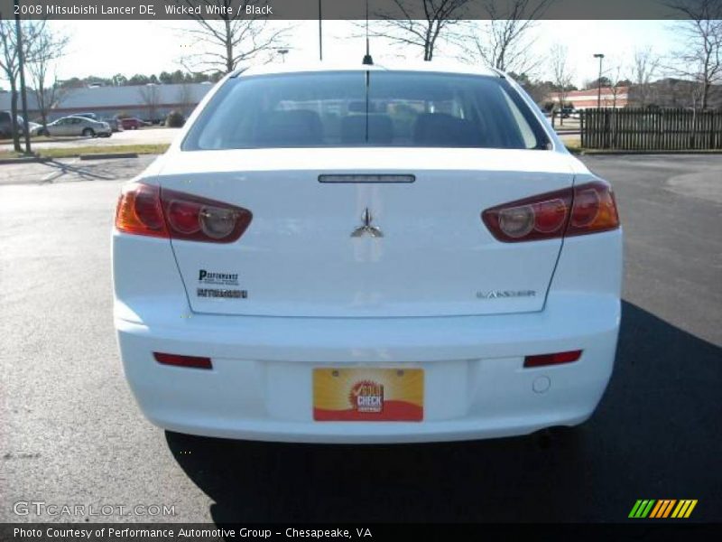 Wicked White / Black 2008 Mitsubishi Lancer DE