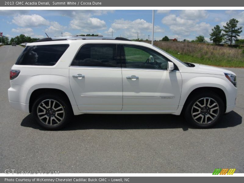 Summit White / Cocoa Dune 2013 GMC Acadia Denali