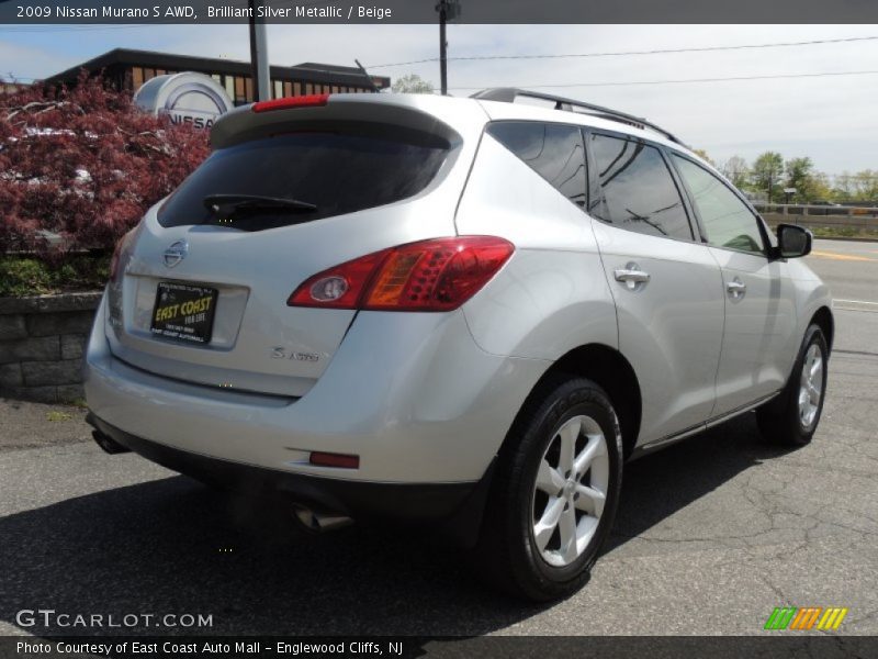 Brilliant Silver Metallic / Beige 2009 Nissan Murano S AWD