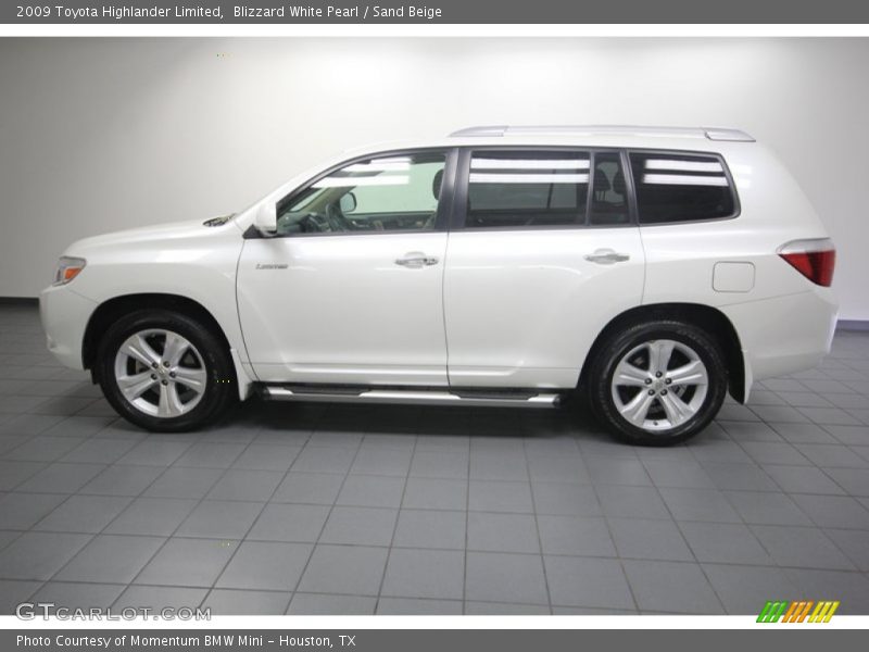 Blizzard White Pearl / Sand Beige 2009 Toyota Highlander Limited