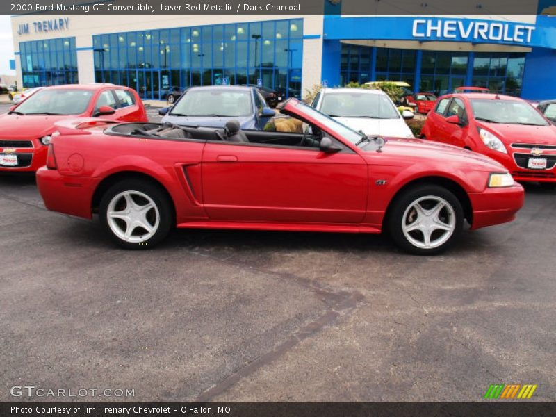 Laser Red Metallic / Dark Charcoal 2000 Ford Mustang GT Convertible
