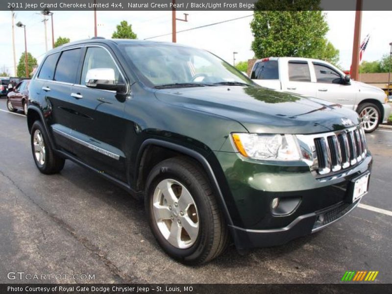 Natural Green Pearl / Black/Light Frost Beige 2011 Jeep Grand Cherokee Limited 4x4