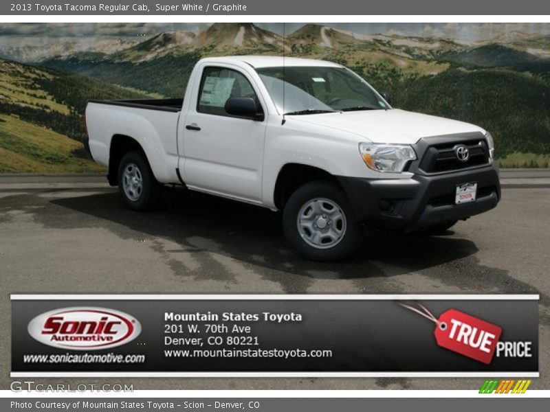 Super White / Graphite 2013 Toyota Tacoma Regular Cab