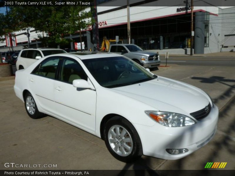 Super White / Taupe 2003 Toyota Camry XLE V6