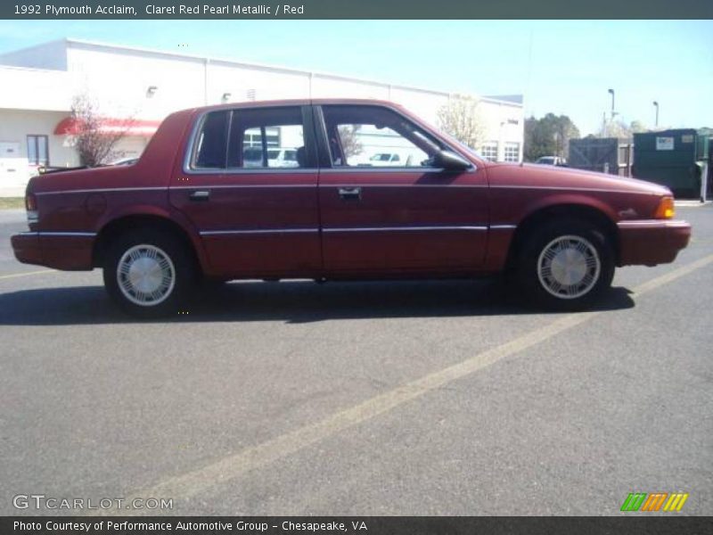 Claret Red Pearl Metallic / Red 1992 Plymouth Acclaim