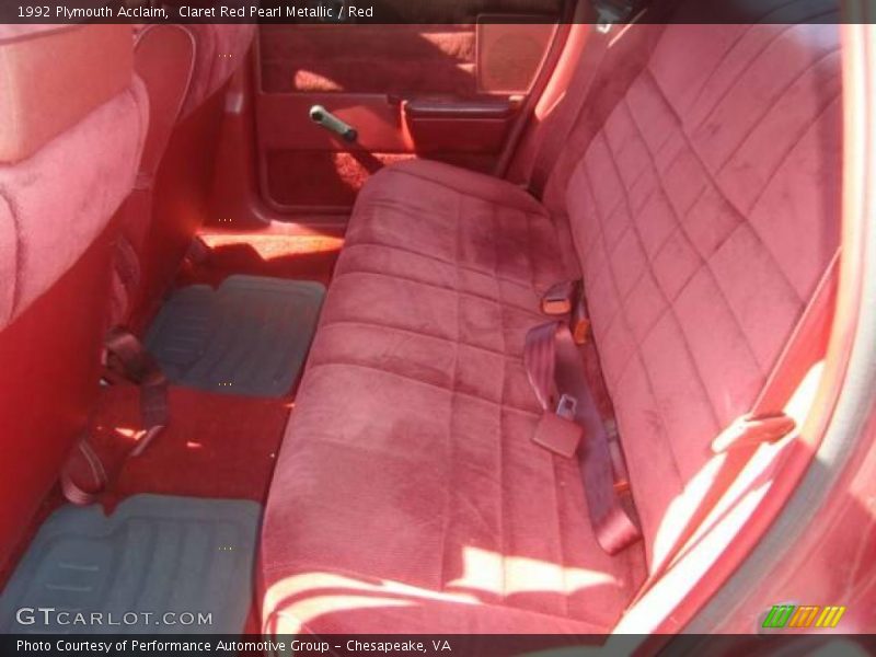 Claret Red Pearl Metallic / Red 1992 Plymouth Acclaim