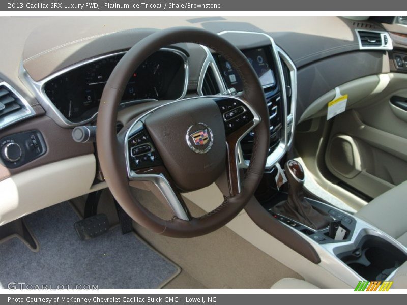 Platinum Ice Tricoat / Shale/Brownstone 2013 Cadillac SRX Luxury FWD