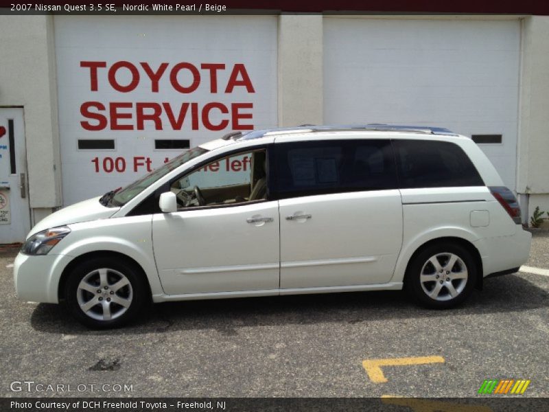Nordic White Pearl / Beige 2007 Nissan Quest 3.5 SE