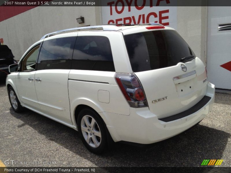 Nordic White Pearl / Beige 2007 Nissan Quest 3.5 SE