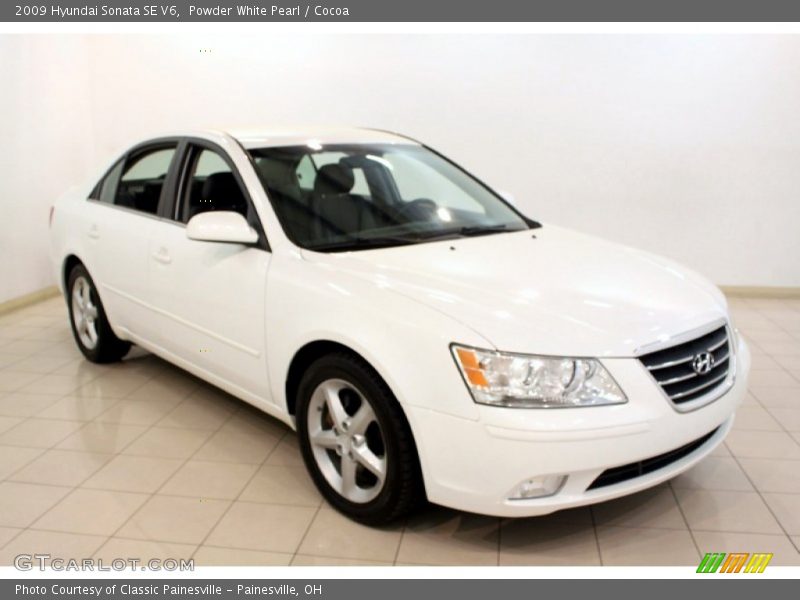 Powder White Pearl / Cocoa 2009 Hyundai Sonata SE V6