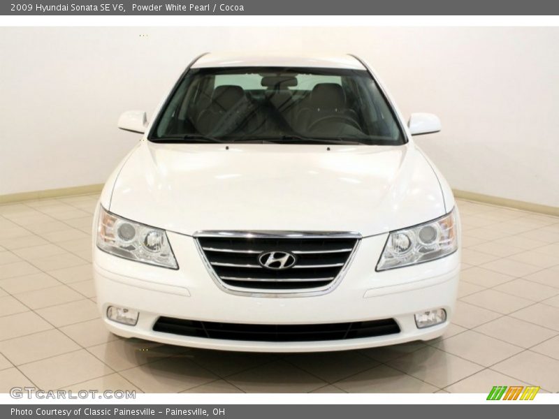 Powder White Pearl / Cocoa 2009 Hyundai Sonata SE V6