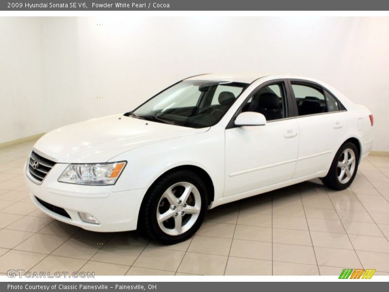 Powder White Pearl / Cocoa 2009 Hyundai Sonata SE V6