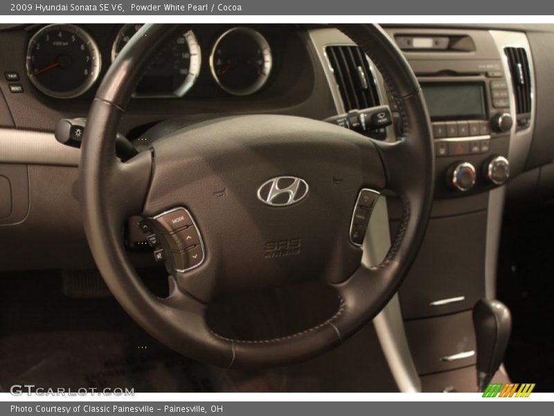 Powder White Pearl / Cocoa 2009 Hyundai Sonata SE V6