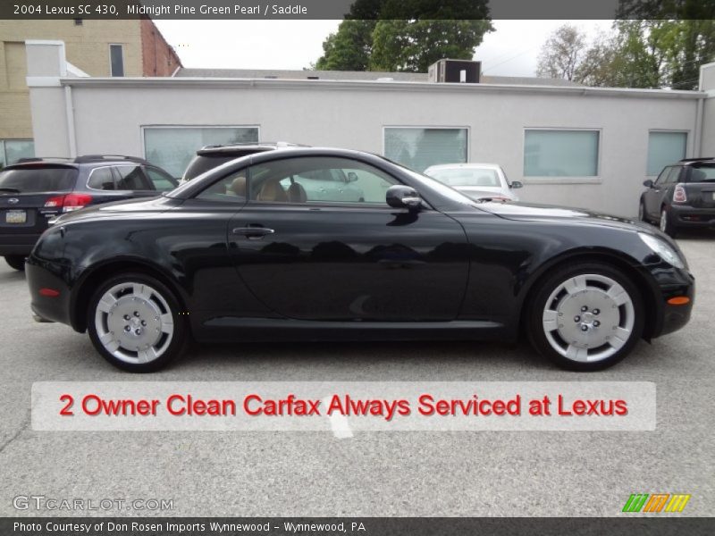 Midnight Pine Green Pearl / Saddle 2004 Lexus SC 430
