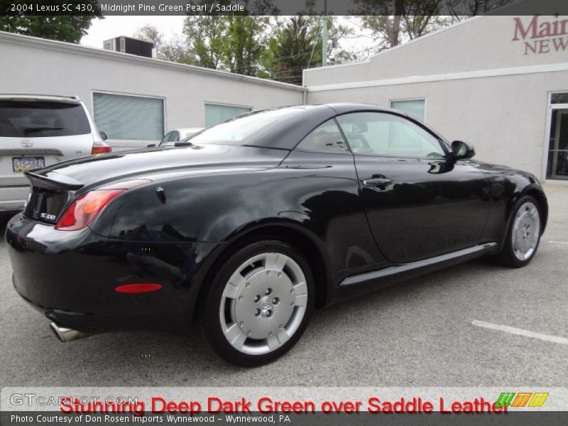 Midnight Pine Green Pearl / Saddle 2004 Lexus SC 430