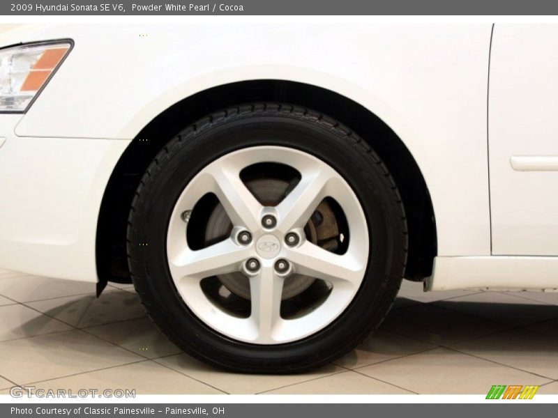 Powder White Pearl / Cocoa 2009 Hyundai Sonata SE V6