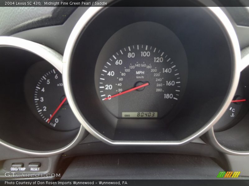 Midnight Pine Green Pearl / Saddle 2004 Lexus SC 430