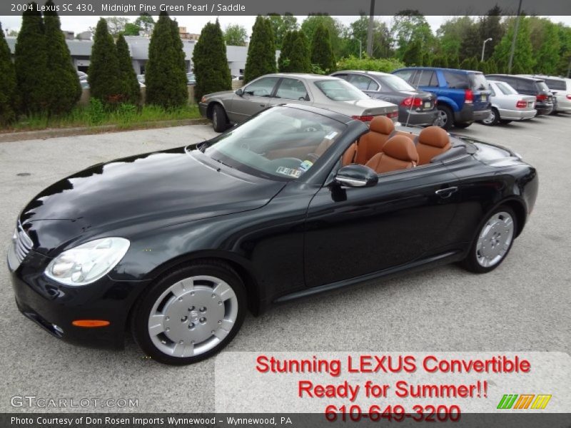 Midnight Pine Green Pearl / Saddle 2004 Lexus SC 430