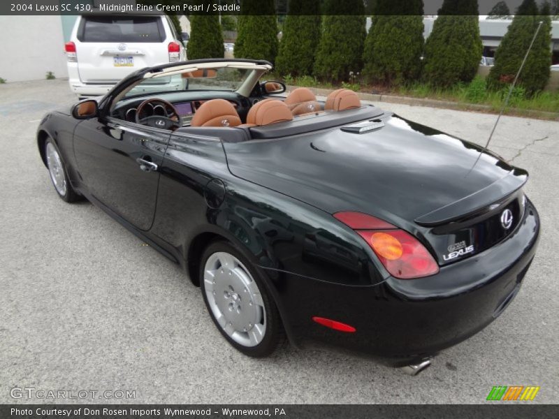 Midnight Pine Green Pearl / Saddle 2004 Lexus SC 430