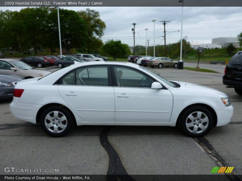 Powder White Pearl / Camel 2009 Hyundai Sonata GLS