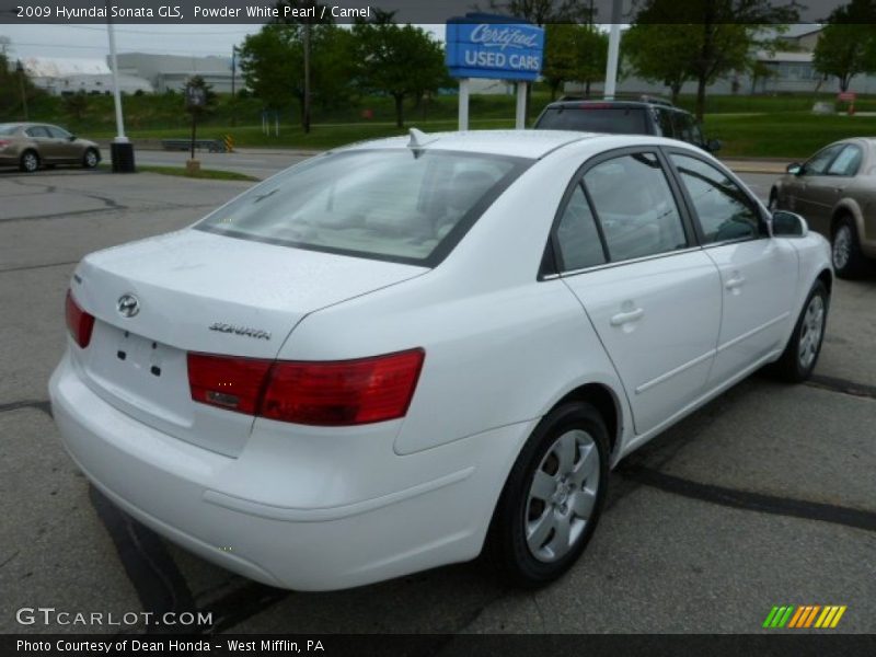 Powder White Pearl / Camel 2009 Hyundai Sonata GLS