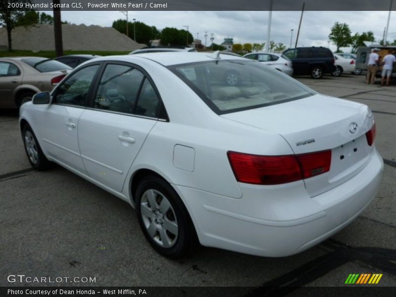 Powder White Pearl / Camel 2009 Hyundai Sonata GLS
