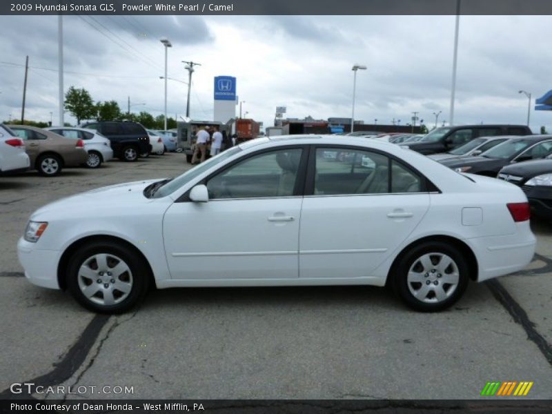 Powder White Pearl / Camel 2009 Hyundai Sonata GLS