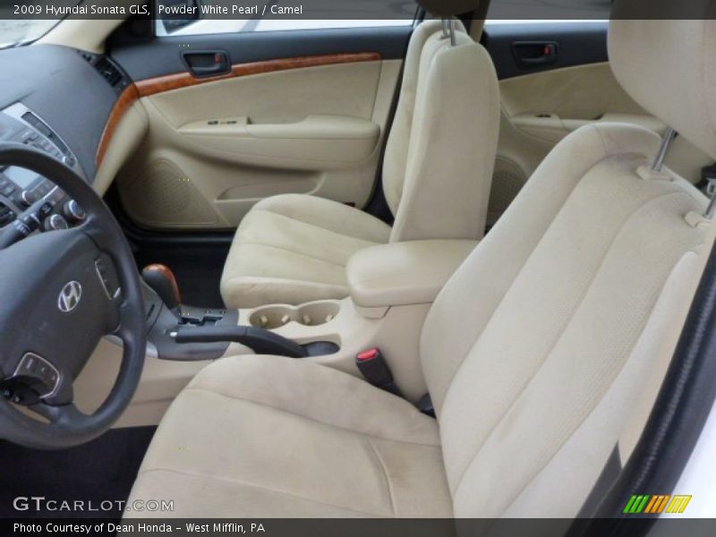 Powder White Pearl / Camel 2009 Hyundai Sonata GLS