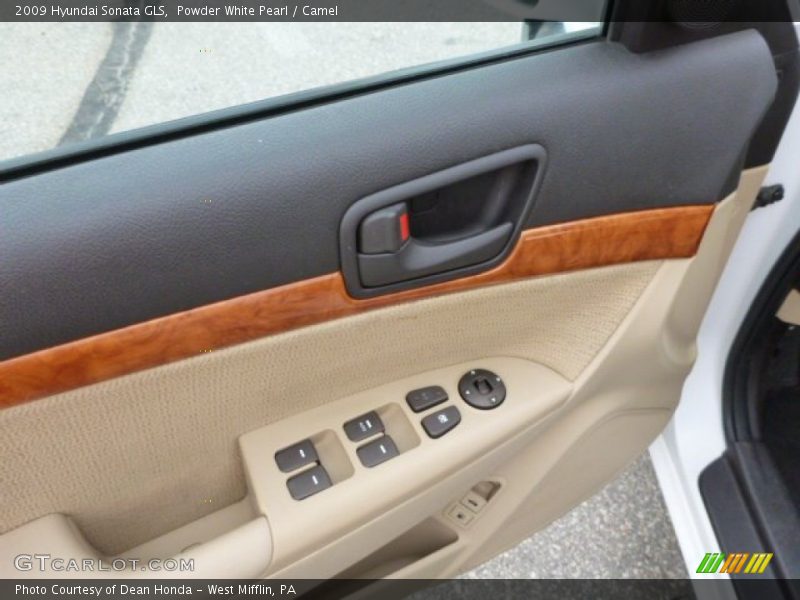 Powder White Pearl / Camel 2009 Hyundai Sonata GLS