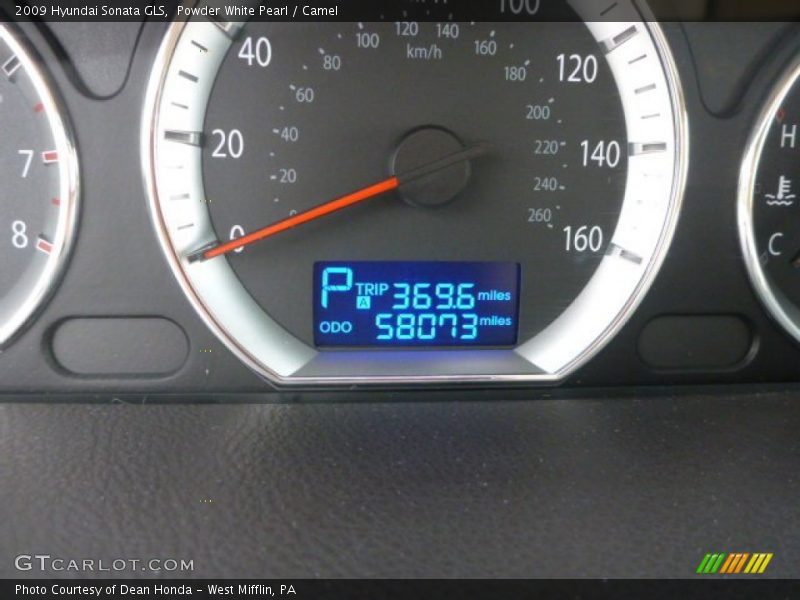 Powder White Pearl / Camel 2009 Hyundai Sonata GLS