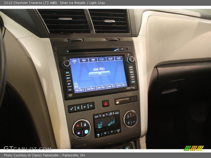Silver Ice Metallic / Light Gray 2010 Chevrolet Traverse LTZ AWD