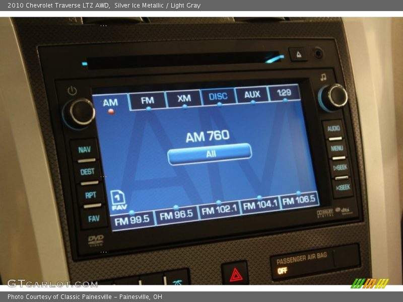 Silver Ice Metallic / Light Gray 2010 Chevrolet Traverse LTZ AWD