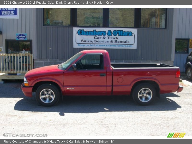 Dark Cherry Red Metallic / Medium Gray 2001 Chevrolet S10 LS Regular Cab