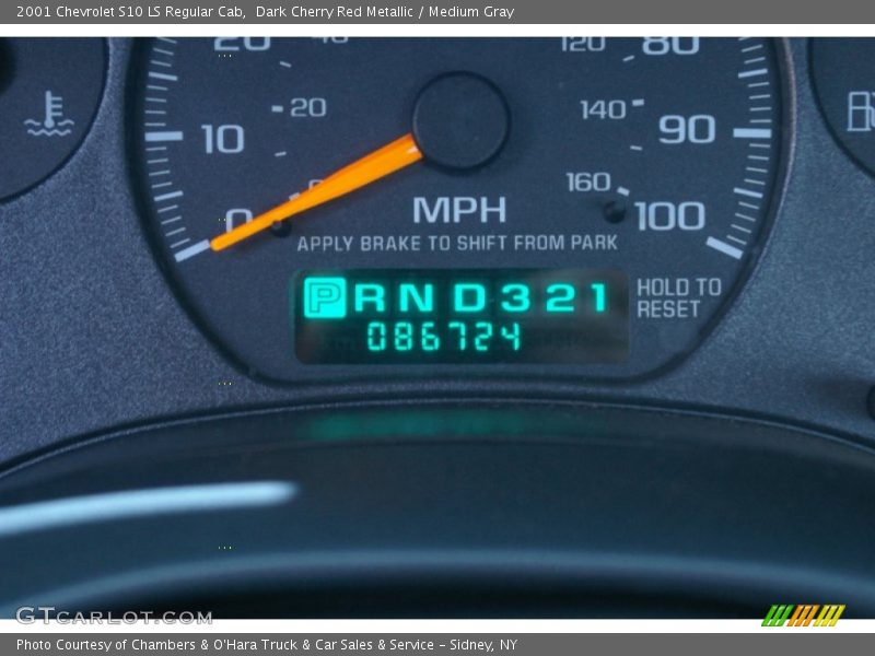 Dark Cherry Red Metallic / Medium Gray 2001 Chevrolet S10 LS Regular Cab