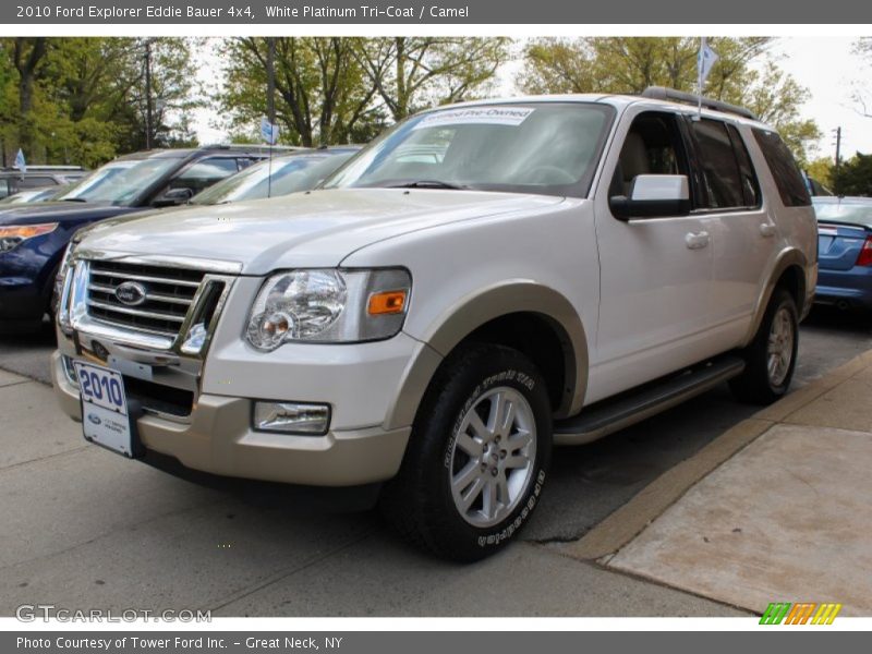 White Platinum Tri-Coat / Camel 2010 Ford Explorer Eddie Bauer 4x4