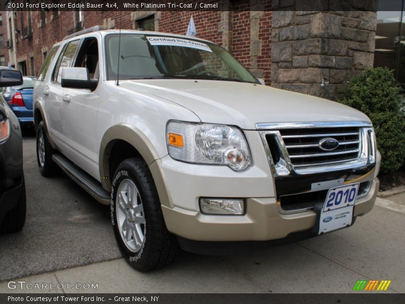 White Platinum Tri-Coat / Camel 2010 Ford Explorer Eddie Bauer 4x4