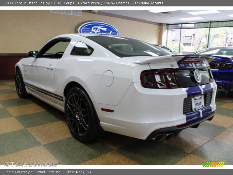 Oxford White / Shelby Charcoal Black/Blue Accents 2014 Ford Mustang Shelby GT500 Coupe
