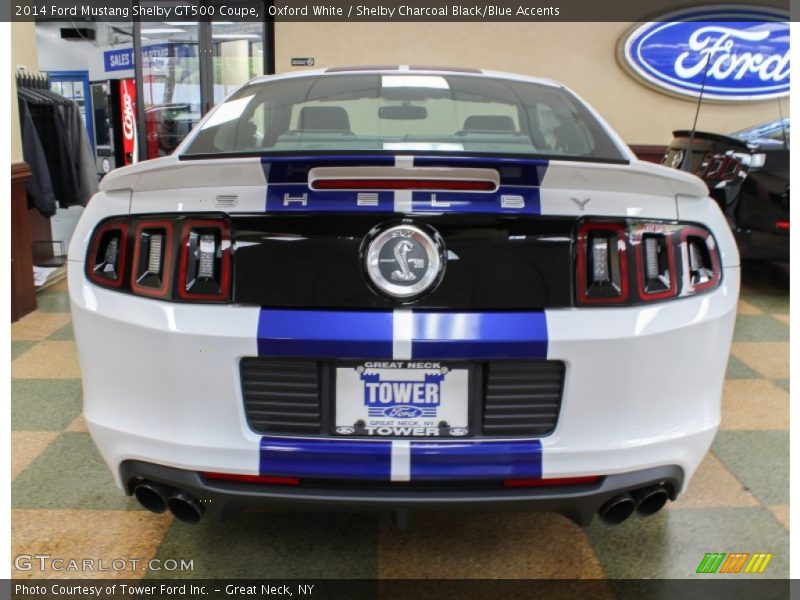 Oxford White / Shelby Charcoal Black/Blue Accents 2014 Ford Mustang Shelby GT500 Coupe