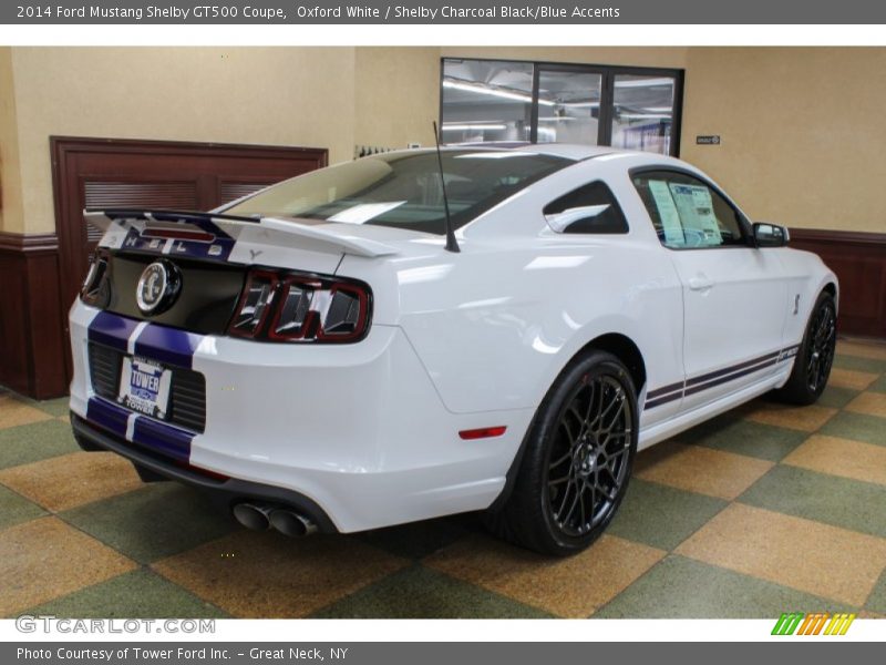 Oxford White / Shelby Charcoal Black/Blue Accents 2014 Ford Mustang Shelby GT500 Coupe