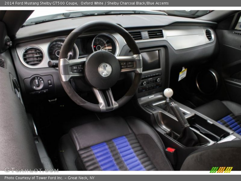 Shelby Charcoal Black/Blue Accents Interior - 2014 Mustang Shelby GT500 Coupe 