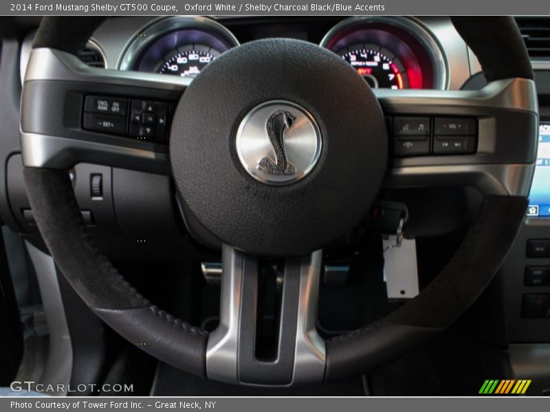 Oxford White / Shelby Charcoal Black/Blue Accents 2014 Ford Mustang Shelby GT500 Coupe