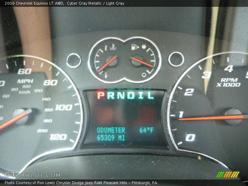 Cyber Gray Metallic / Light Gray 2009 Chevrolet Equinox LT AWD