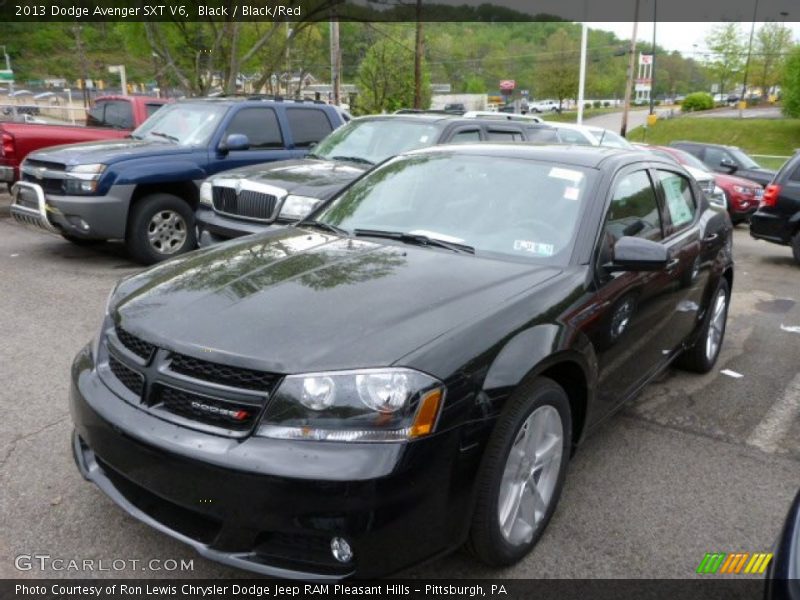 Black / Black/Red 2013 Dodge Avenger SXT V6